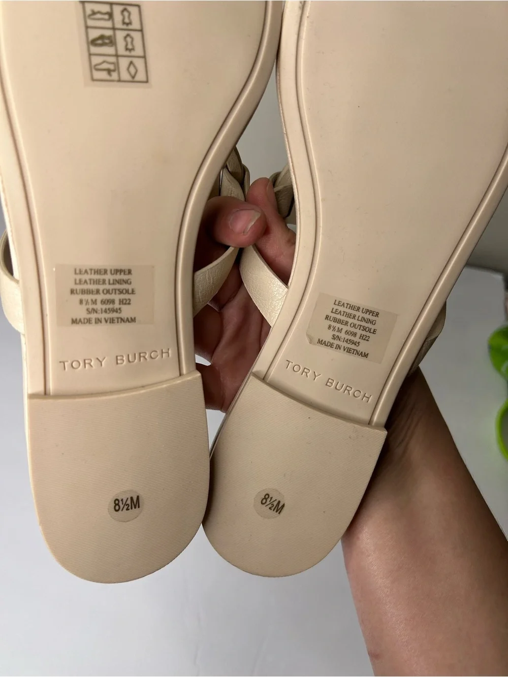 Tory Burch Miller Pavé Leather Sandals in New Cream new without box